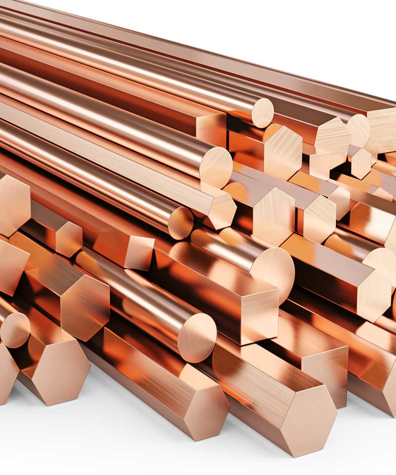 Copper Hex bars Square Bars